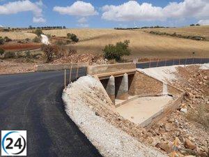 Finalizan las obras de restauración en la A-1506 tras las tormentas entre Letux y Herrera de los Navarros.