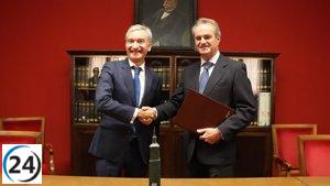 Ibercaja inaugura su salón de actos en la Cámara de Comercio de Zaragoza.
