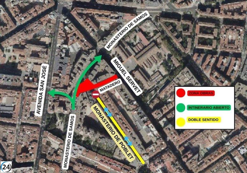 Cierre de la calle Matadero por obras de remodelación hasta el 31 de octubre.