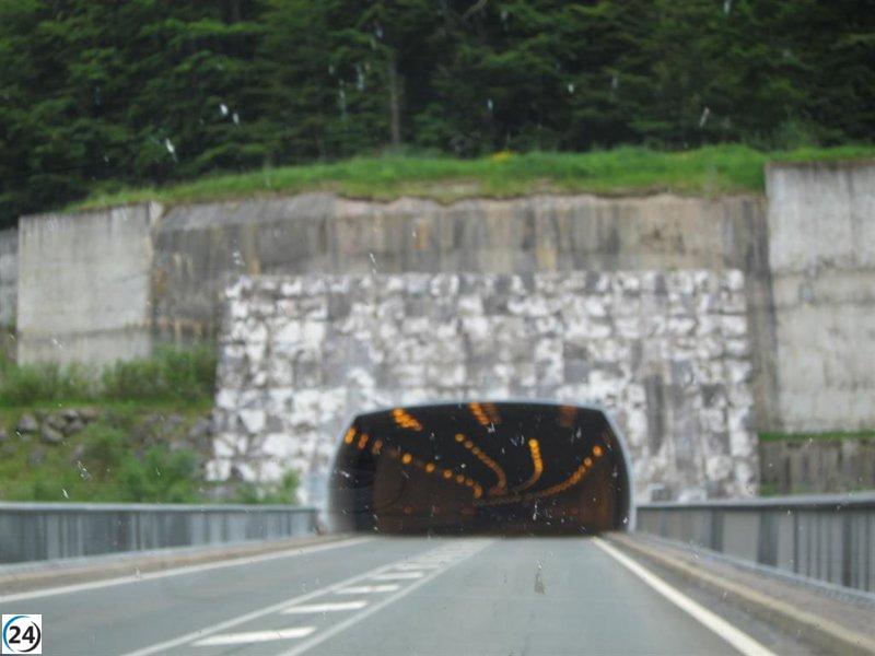 Cierre nocturno del túnel del Somport por mantenimiento desde el lunes hasta el viernes.