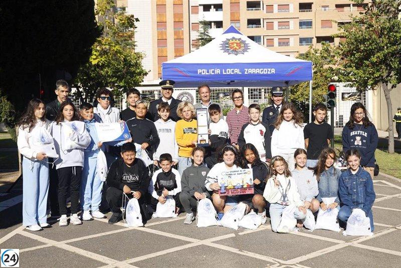 Colegio Río Ebro se alza con el segundo concurso de dibujo sobre seguridad vial en Zaragoza.
