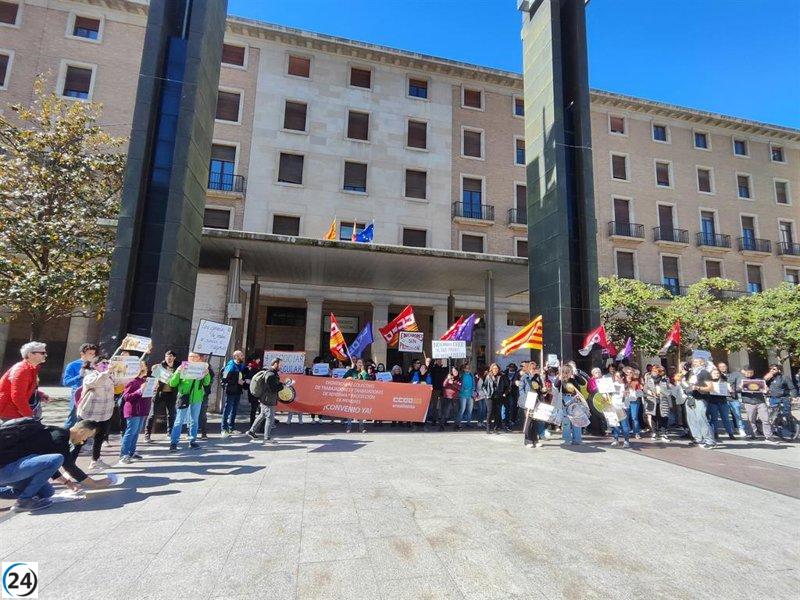 Sindicatos protestan tras colapso de negociaciones en convenio de protección y reforma.