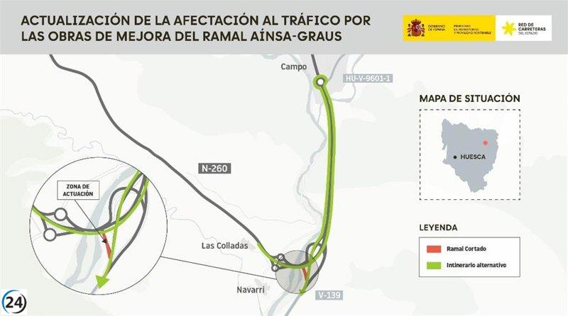 Corte total del ramal Aínsa-Graus por remodelación, durará nueve semanas desde el 29 de enero.