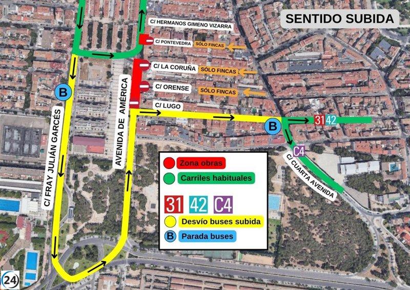 Nuevo tramo del colector en Avenida América provoca cambios en el tráfico de Torrero a partir del lunes 6.