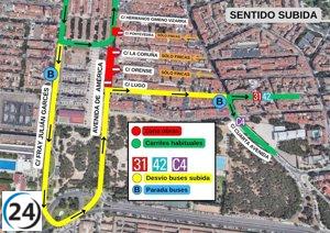 Nuevo tramo del colector en Avenida América provoca cambios en el tráfico de Torrero a partir del lunes 6.