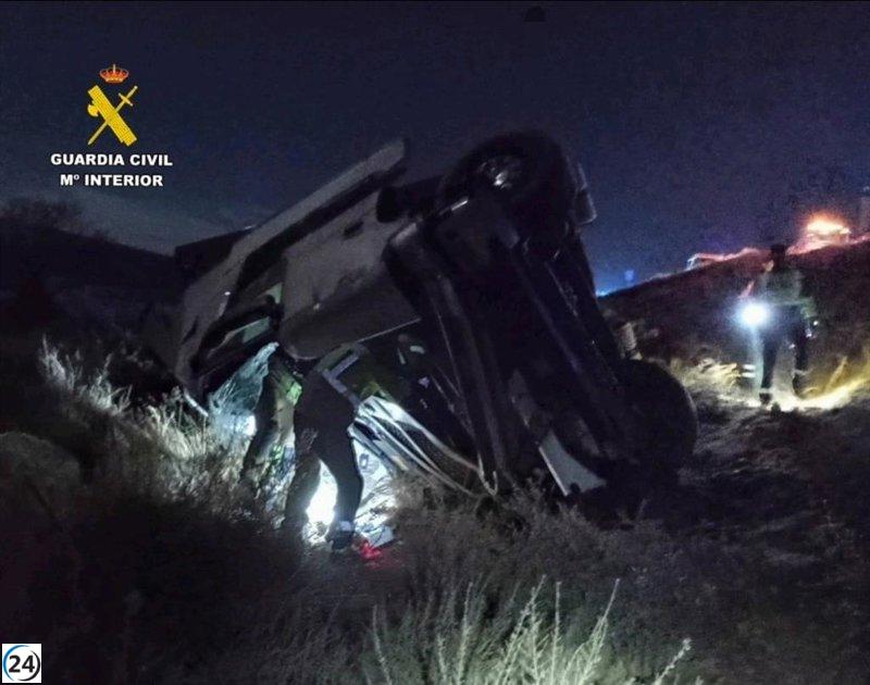 Accidente en la AP-2 en Candasnos deja un herido grave y otro leve.