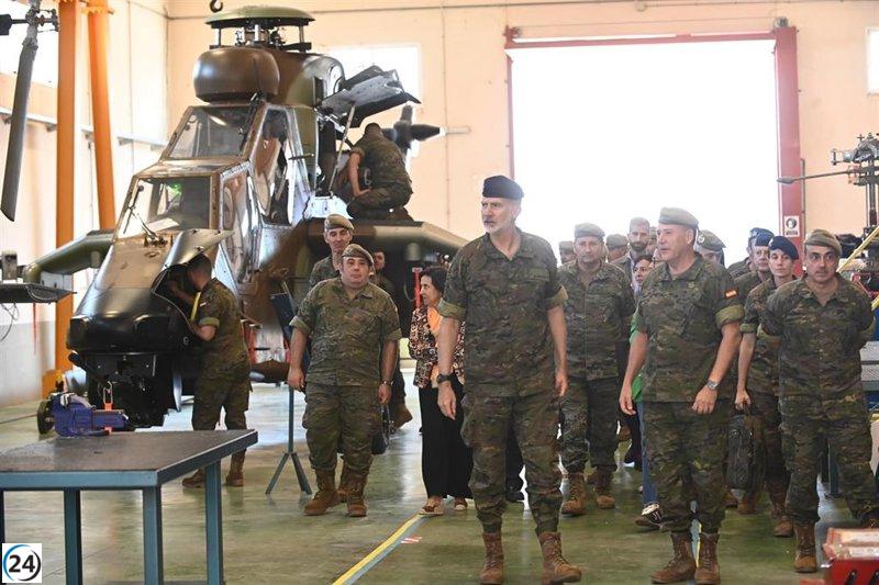 El Rey visita la Academia Logística de Calatayud y destaca la labor del Ejército de Tierra.