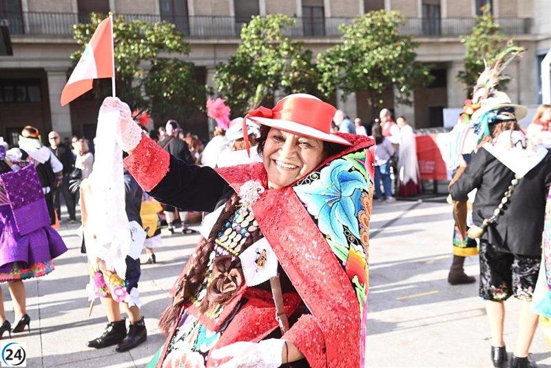 Perú destaca su fe en la Virgen del Pilar como país homenajeado en la Ofrenda.