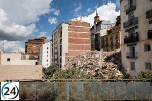 Colapso del edificio en Teruel provocado por deficiente hormigón en los pilares.