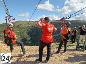 Se inaugura la tirolina de Cantavieja, un hito transformador para el Maestrazgo.