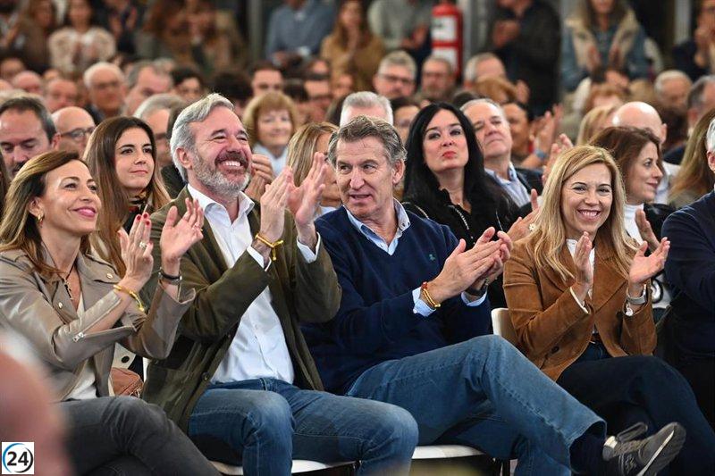 Azcón defiende el legado del PP en Aragón frente al riesgo de desigualdad bajo el gobierno de Sánchez.