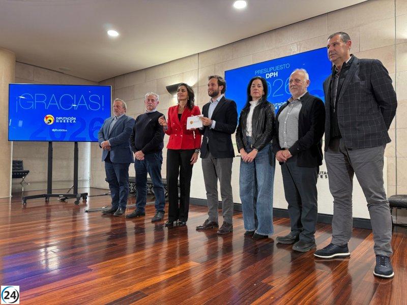 La Diputación de Huesca prevé un presupuesto de 116,5 millones para 2026, con incrementos en todas las áreas.
