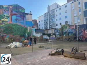 Zaragoza revitaliza el Solar del Circo Social de Las Armas con mejoras en el pavimento.