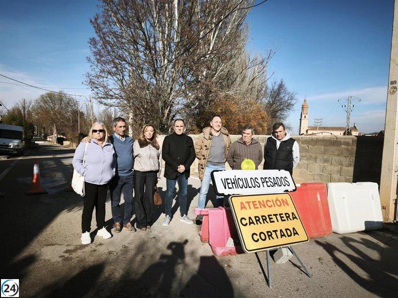 Ayuntamientos de Teruel claman por arreglos en el puente de la A-1507 en Calamocha.