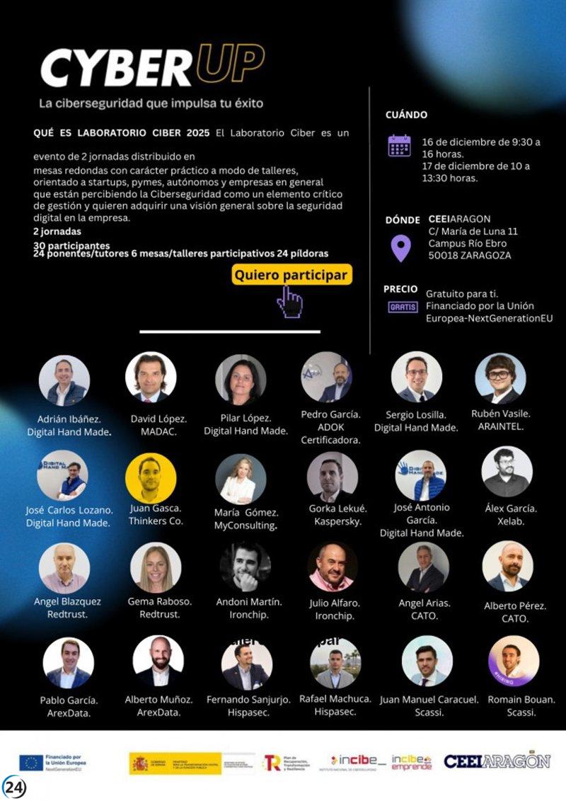 CEEIARAGON e INCIBE Emprende lanzan el Laboratorio Ciber 2025 con destacados expertos globales en ciberseguridad.