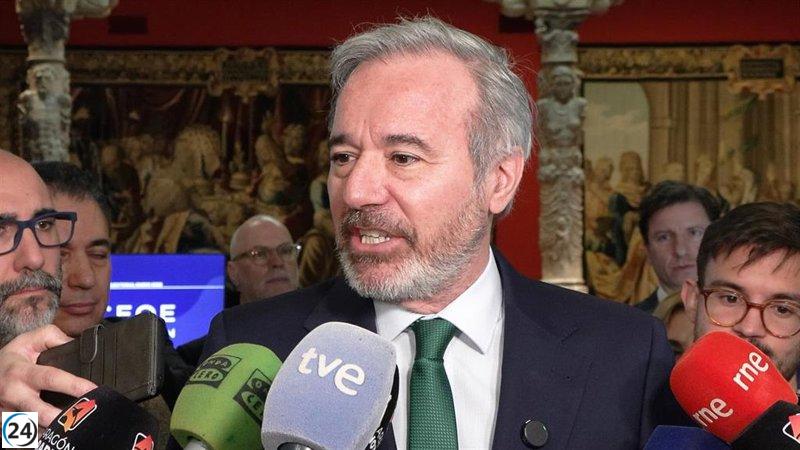 Azcón alerta sobre el aislamiento de Pilar Alegría en el PSOE al respaldar a los independentistas.