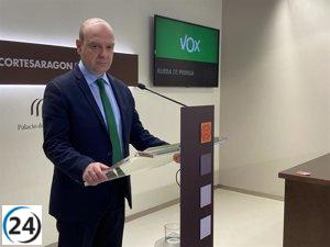 La política social de Lambán fracasa según VOX en el aumento de la pobreza infantil y descenso de la natalidad.