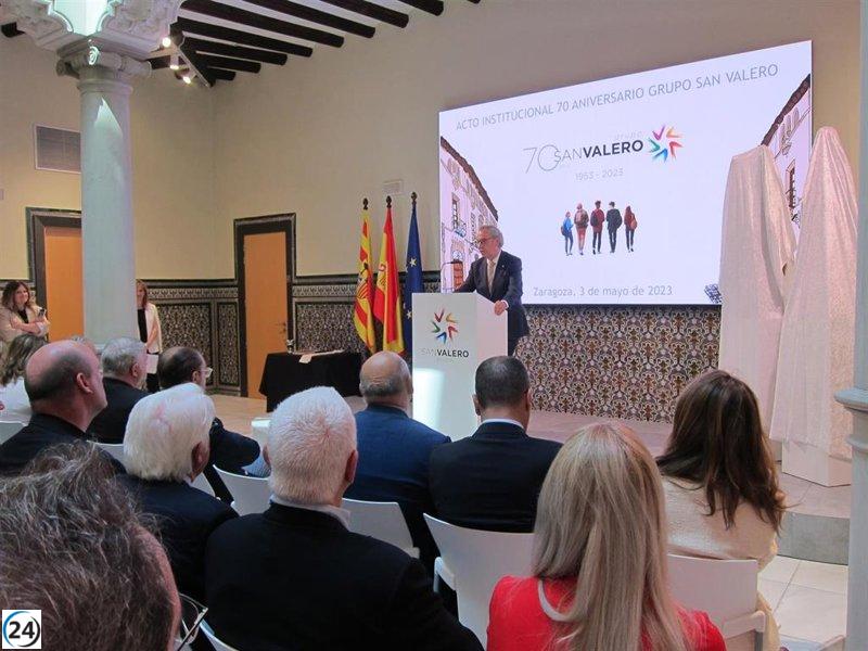 Lambán elogia a Grupo San Valero por su implicación ante nuevos desafíos económicos.