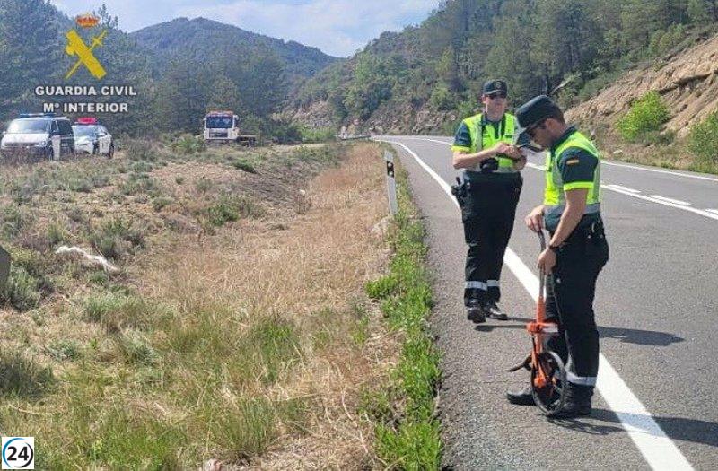Trágico accidente en la N-230: conductor de Lleida muere al salirse de la vía en Puente Montañana (Huesca).