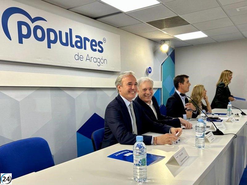 Azcón espera que el PSOE demuestre talante democrático tras la victoria rotunda del PP.