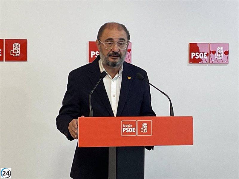 Lambán lamenta falta de apoyo de ejecutivas provinciales del PSOE en listas de Teruel y Zaragoza.