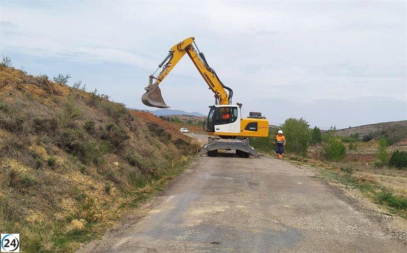 Comienza el corte de tráfico en la CV-700 por obras entre Paniza y Aladrén.