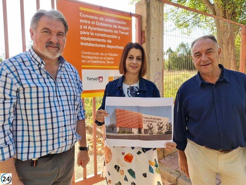Comienza la construcción del pabellón multiusos en el barrio de Fuenfresca, Teruel.