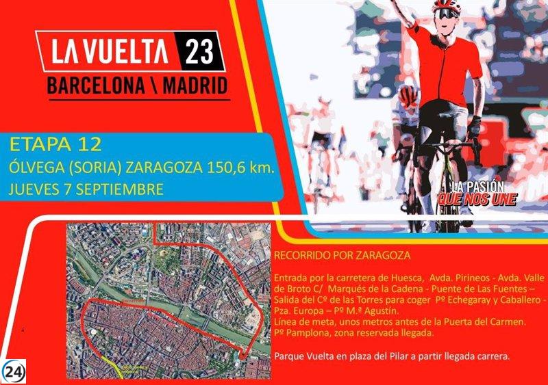 La etapa en Zaragoza de la Vuelta a España adelanta su meta al Paseo de María Agustín.