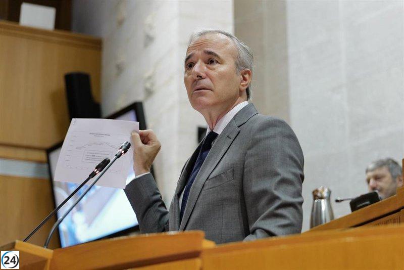 Azcón (PP) afirma que su Gobierno es el único viable y rechaza la discordia política del PSOE