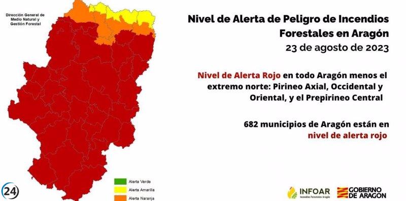 Regiones pirenaicas y prepirineas de Aragón, excluidas de nivel de Alerta Rojo por incendios forestales