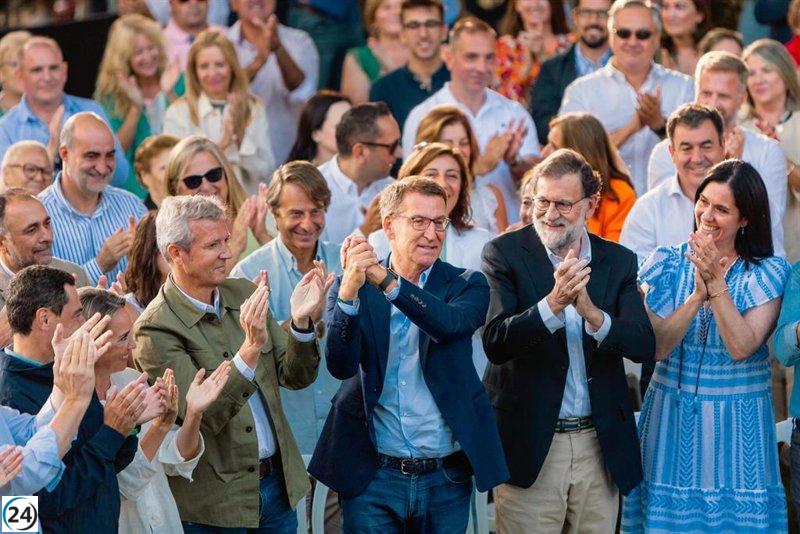 Azcón aplaude a Feijóo en el Castillo de Soutomaior en inicio del curso político