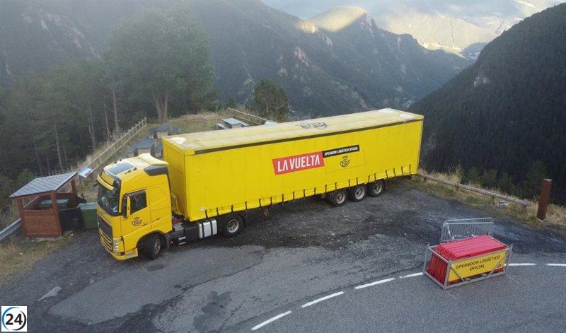 Correos transporta infraestructura de La Vuelta 23 a Teruel para etapa montañosa.
