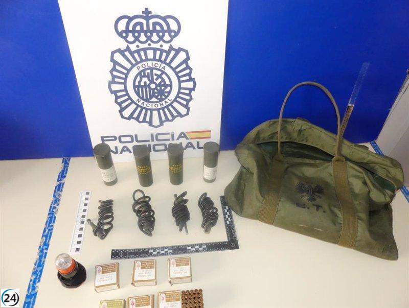 Autoridades policiales decomisan explosivos y armamento militar en un depósito de Jaca, Huesca.