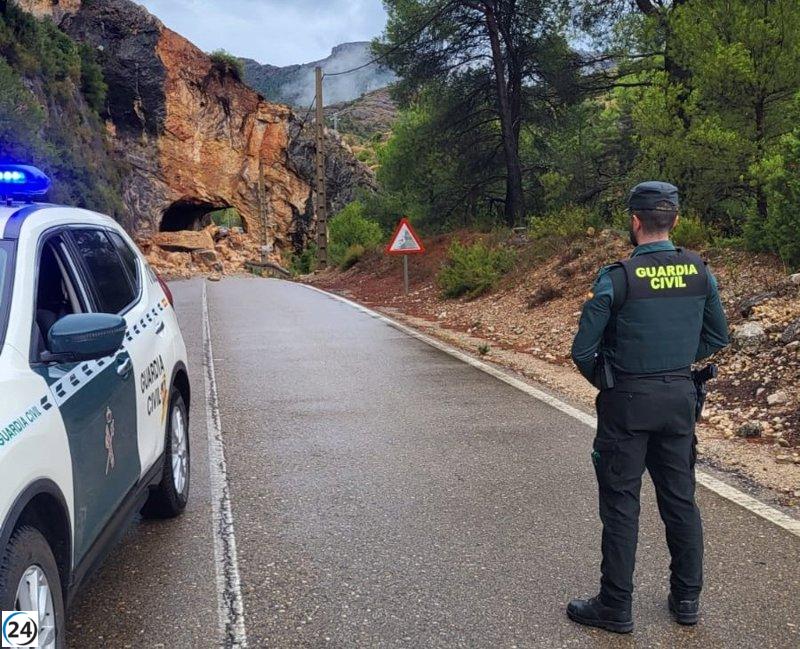 La DANA causa desprendimientos en vías provinciales del Matarraña en Teruel.