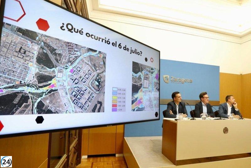 El Ayuntamiento de Zaragoza invertirá en un canal de mayor capacidad para desalojar el doble de agua de la tormenta del 6 de julio.