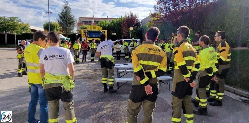 El INFOAR realiza simulacro de incendio forestal complejo en Calamocha.