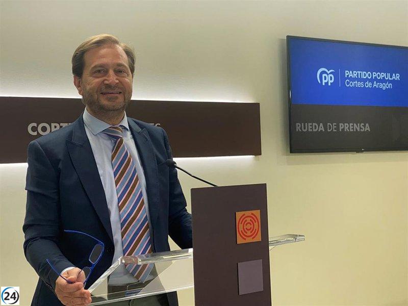 Ledesma (PP) asegura que el Gobierno de Aragón da un paso firme para poner fin a la carga tributaria elevada