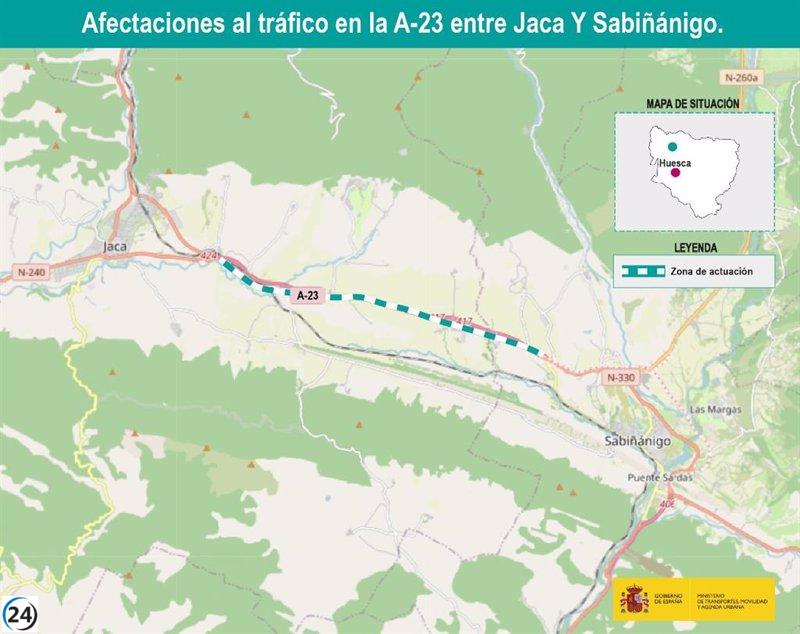 Importante vía de comunicación entre Jaca y Sabiñánigo cerrada durante 5 días