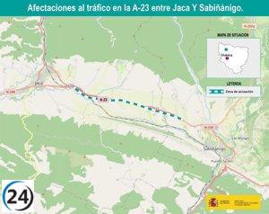 Importante vía de comunicación entre Jaca y Sabiñánigo cerrada durante 5 días