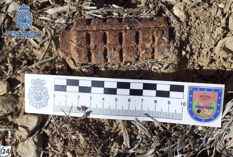 La Policía Nacional desactiva granada de la Guerra Civil encontrada cerca de la ermita de Loreto en Huesca