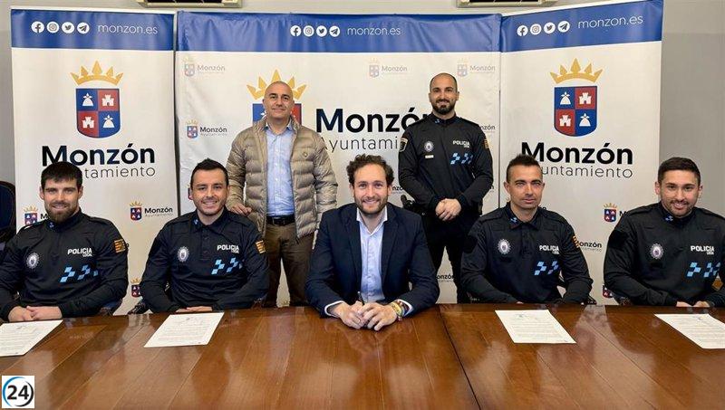 La plantilla de la Policía Local de Monzón (Huesca) se refuerza con 4 nuevos agentes, llegando a un total de 31.