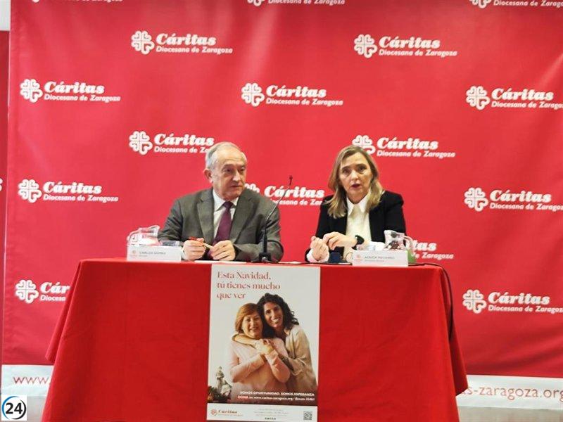Cáritas Zaragoza crea la campaña 'Esta Navidad, tu ayuda es fundamental' para promover la solidaridad ante la exclusión residencial.