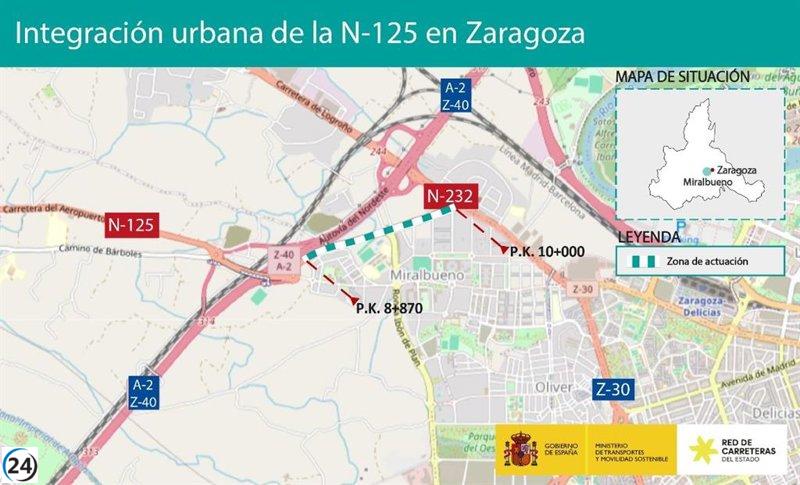 El gobierno gasta 3,3 millones en obras de mejora para integrar la N-125 en la ciudad